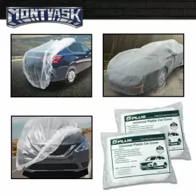 Mmo854115 2014mmotor 2pcs Universal Garage Rain And Dust Proof Clear Disposable Plastic Car Covers
