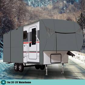 A-parts-a Apt157696 Layers Anti-uv Top Windproof Camper Cover With 2 Assist Poles Fit 26ft-29ft Motorhome