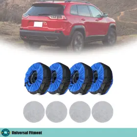 Apt214962 A-parts-a Universal Fitment Blue With Black Handle 600d New 4pcs Tyre Cases And Bags