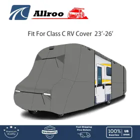 Alu2635975 Allroo For Class C Motorhome Trailer Camper New Waterproof Anti-uv Rv Cover 23ft-26ft Ft