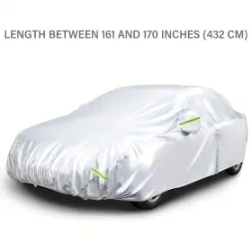 Amazon Basics 791280677425 Silver Weatherproof Car Cover-peva With Cotton Sedans Up To 170 Inch