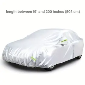 Amazon Basics 791280677456 Silver Weatherproof Car Cover-peva With Cotton Sedans Up To 200 Inch