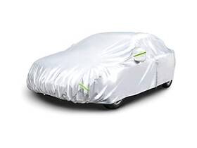 Amazon Basics 791280677548 Silver Weatherproof Car Cover - 150d Oxford Sedans Up To 170 Inch