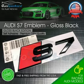 Audi 4g8 853 735 2zz S7 Black Emblem 3d Rear Trunk Lid Badge Oem S Line Logo Nameplate A7