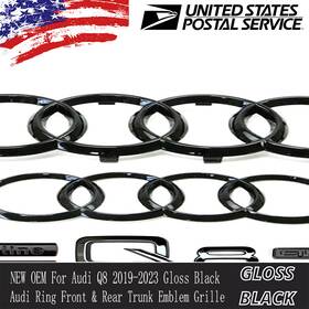 Audi 4m8 853 742 2zz Set Of 6 Q8 Front Rear Ring Q S Gloss Black Emblem Badge Kit 2019-2023