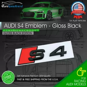 Audi 8d0 853 737 2zz S4 Emblem Black Chrome 3d Rear Trunk Lid Badge Oem S Line Logo Nameplate A4