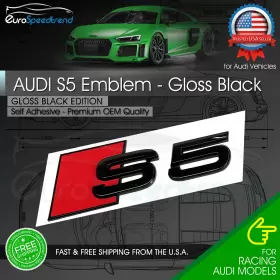 Audi 8t0 853 735 2zz S5 Black Emblem 3d Badge Rear Trunk Lid S Line Logo A5 Oem Letter