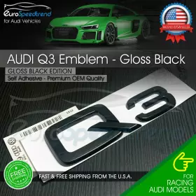 Audi 8u0 853 741 2zz Q3 Black Emblem 3d Rear Trunk Lid Badge Oem S Line Logo Nameplate Sq3