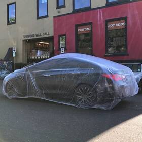 Auto Accessory Direct Zgm355f83 Disposable Plastic Car Cover With Elastic Band- Dust Cover- Rain Chevy