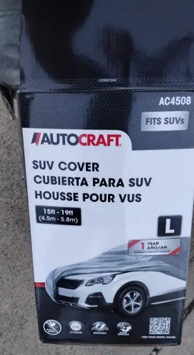 Ac4508 Autocraft Suv Cover Grey Fits Suvs 15-19ft Breathable Lg Non-abrasive