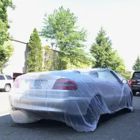 Okp1ea854 Autoloc Power Accessories 5 Pack Clear Plastic Disposable Car Cover Temporary Universal Rain Dust Garage