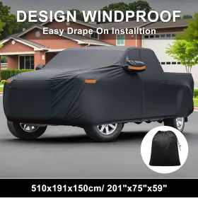 Automall Tech 640283225747 Waterproof Aluminum Film Inner Cotton Car Cover For Hyundai Santa With Zipper