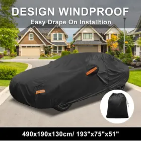 Automall Tech 640283225761 Waterproof Aluminum Film Inner Cotton Car Cover For Bmw 3 Series With Zipper