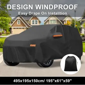 Automall Tech 640283225785 Waterproof Aluminum Film Inner Cotton Car Cover For Jeep Grand With Zipper