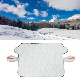 Automall Tech 672668995495 Thick Magnetic Cover With Reflective Strip Snow Sun Shade Uv Protector For Suvs