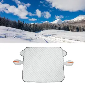 Automall Tech 672668995587 Car Windshield Cover Magnetic With Reflective Strip Snow Sun Uv Protector