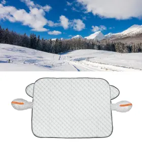 Automall Tech 672668995600 Thick Windscreen Cover With Reflective Strip Snow Sun Shade Uv Protector For Suvs