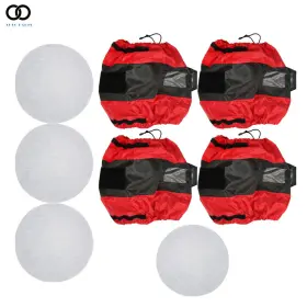 Apo238192 Autoooparts 4 Tire Covers With Handheld And Dust Cover Red 420d Black 600d
