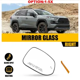 87931-42e50 Auxito Passenger Mirror Glass Heated With Blind Spot For 2019-24 Toyota Rav4 Hybrid 1-5x