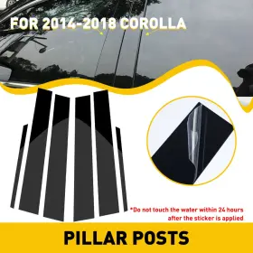 Bzt-crv-07-11-b-exe Auxito 6pcs Window Trim Pillar Door Posts Cover Set For 4dr Black Honda Crv 2007-2011