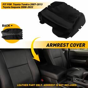 Auxito Fsxp-tundra-07-13b Center Armrest Cover Console Lid Leather Black/gray For Toyota Sequoia Tundra