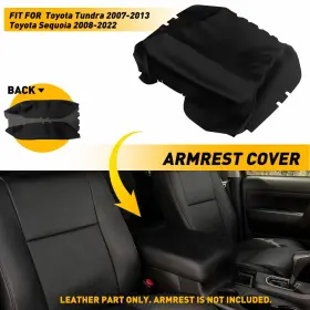 Fsxp-tundra-07-13b Auxito Center Armrest Cover Console Lid Leather Black/gray For Toyota Sequoia Tundra