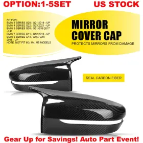 Hsjz-g30-17-22txw Auxito For Bmw G20 G21 G22 G30 G11 2016 Real Carbon Fiber View Mirror Cover Cap 2-20x