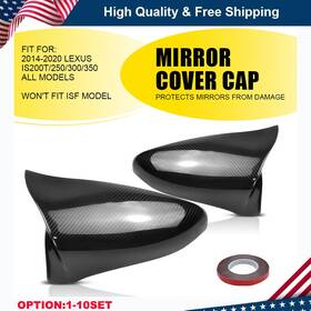 Auxito Hsjz-is200-14-20 Real Carbon Fiber Mirror Cover Fit For 2014-2020 Lexus Is200t/250/300/350 2-20x