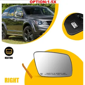 Jrhsj-journey-09-20 Auxito Exterior View Mirror Glass Power Heated Right Side For 2009-2020 Dodge Journey