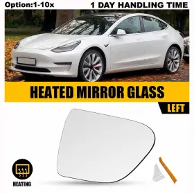 Jrhsj-model3-17-23 Auxito Left Driver Mirror Side Heated Clear Lens For 2017-2023 Model Tesla 3 Ta1324101