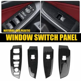 Kt094cf Auxito 4x Carbon Fiber Door Window Switch Lock Panel Cover Trim For Honda Accord 18-22