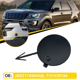 Tckg-explorer-18-19 Auxito Fit 2018-2019 Explorer Ford Front Bumper Tow Hook Cover Black Replacement 1-10x