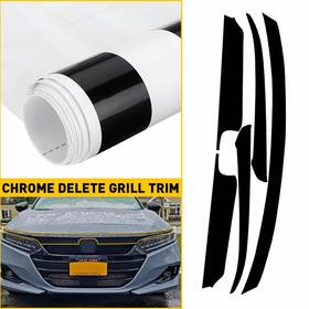 Auxito Tz-zw-accord-21-22b 5x Chrome Delete Blackout Overlay For 21-22 Honda Accord Sedan Front Grill Trim