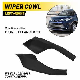 Auxito Ygdlb-sienna-21-25 Front Windshield Wiper Side Cowl Extension Cover Trim For Toyota Sienna 21-25
