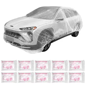 Awagas 973486155462 Clear Plastic Car Cover 10 Pcs Disposable Covers For Automobiles
