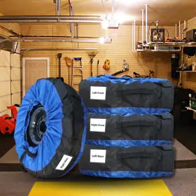 Bck107481k Backye Package Of 4 Blue With Black Handle 600d Tyre Cases And Bags Universal New
