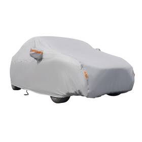 Bfo 1ztmxe 1pc Gray Outdoor Full Car Cover 100% Waterproof Protect Fit 15-16ft Auto Sedan