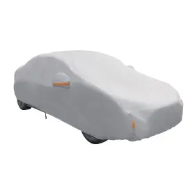 5ocpmj Bfo 1pc Gray Outdoor Full Car Cover 100% Waterproof Protect Fit 15-16ft Auto Sedan
