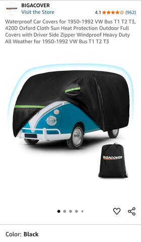 Bigacover Sp-xb425 All-weather Waterproof Car Cover For Vw Bus T1 T2 T3 Includes Storage Bag