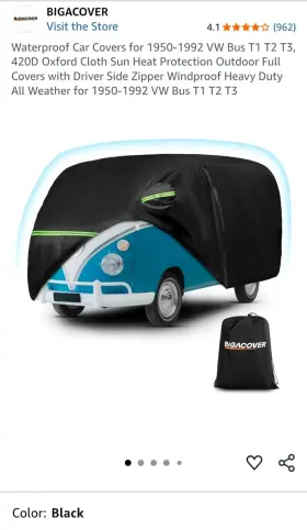 Sp-xb425 Bigacover All-weather Waterproof Car Cover For Vw Bus T1 T2 T3 Includes Storage Bag