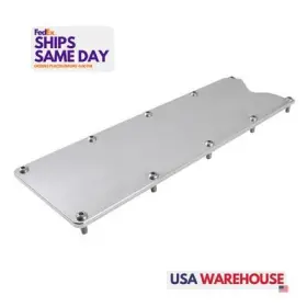 950053 Billet Specialties 95053 One Valley Cover Plate Ls Plain Aluminum Natural Perfo