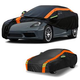 Blshwez Tycz008 Universal Fit Car Cover Coupe Length Up To 177in Black/orange