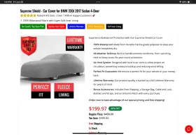 82152163797 Bmw Oem Accessories Car Mate 330 Cover. Also Fits Most Mid Sized Cars