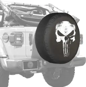 Tc-pnshr-jlc32 Boomerang - Distressed Skull 32 Inch Soft Jl Tire Cover For Jeep Wrangler