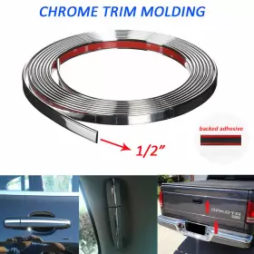 Car Elements 791751058258 Chrome Trim Molding Strip For Car/truck Bumper Door Window Body Side Decoration