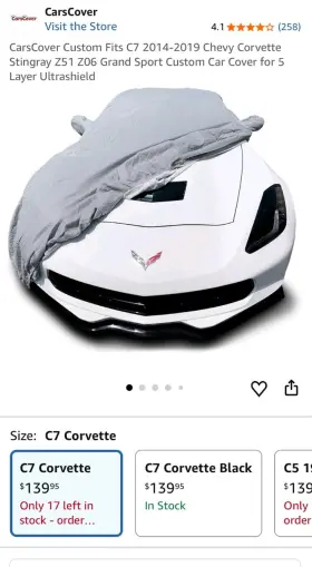 90624 Carcover Carscover Custom Chevy Corvette C7 5 Layer Ultrashield Car Cover