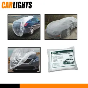 C-02cca0001awt Carlights 1x Plastic Universal Clear Temporary Disposable Car Cover Rain Dust Garage