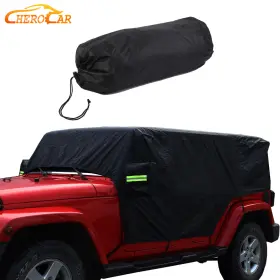 Cherocar2019ab08b20217597 Cherocar Black Car Cover Waterproof Snow Rain Uv Protect For Jeep Wrangler 4dr Jk Jl 07