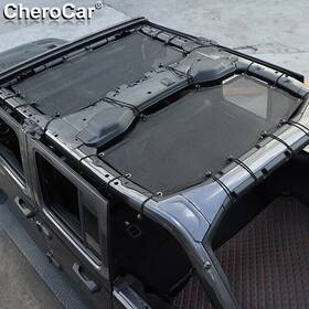 Cherocar Cherocar2026060543 For 2018-2024 Jeep Wrangler Jl Jlu 2pcs Front&rear Sunshade Mesh Shade Top Cover