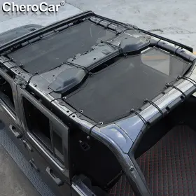 Cherocar2026060543 Cherocar For 2018-2024 Jeep Wrangler Jl Jlu 2pcs Front&rear Sunshade Mesh Shade Top Cover